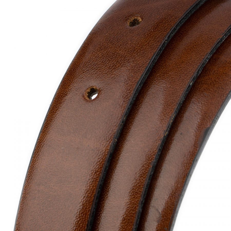 mens cognac belt 1 inch genuine leather 5