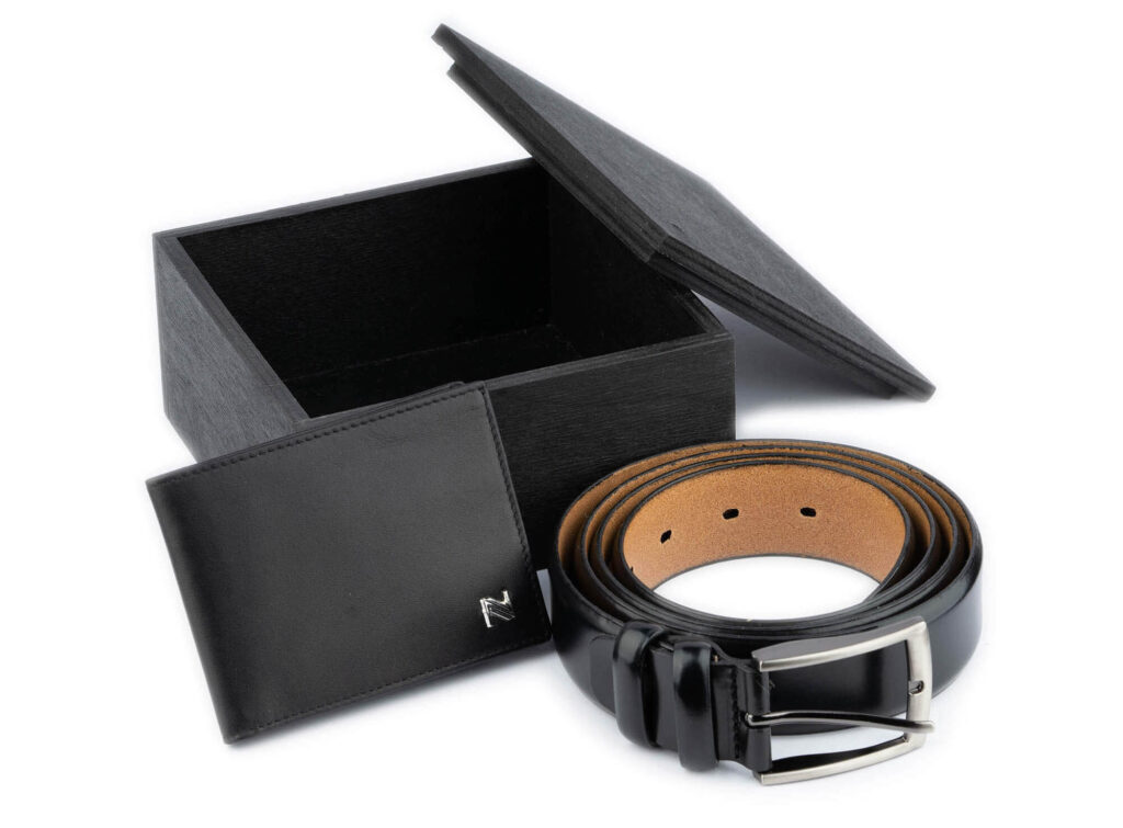 Black Belt and Bifold Wallet Set For Him Blog