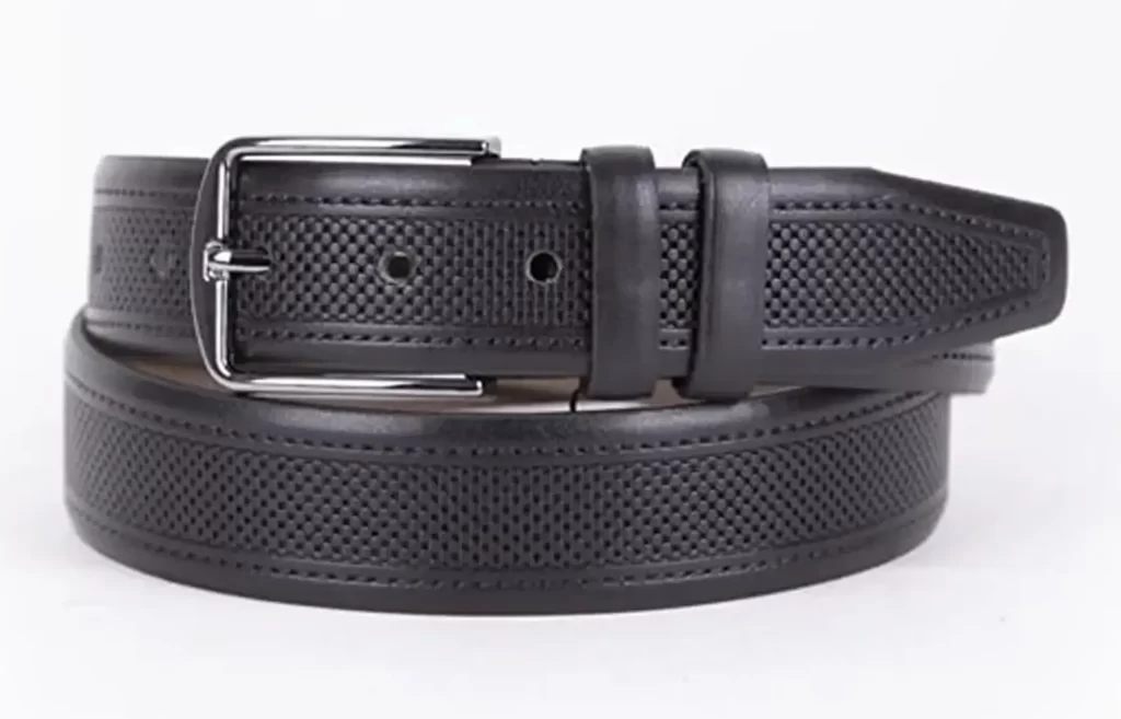 Black Mens Vegan Leather Belt For Suit ST00822 1 1