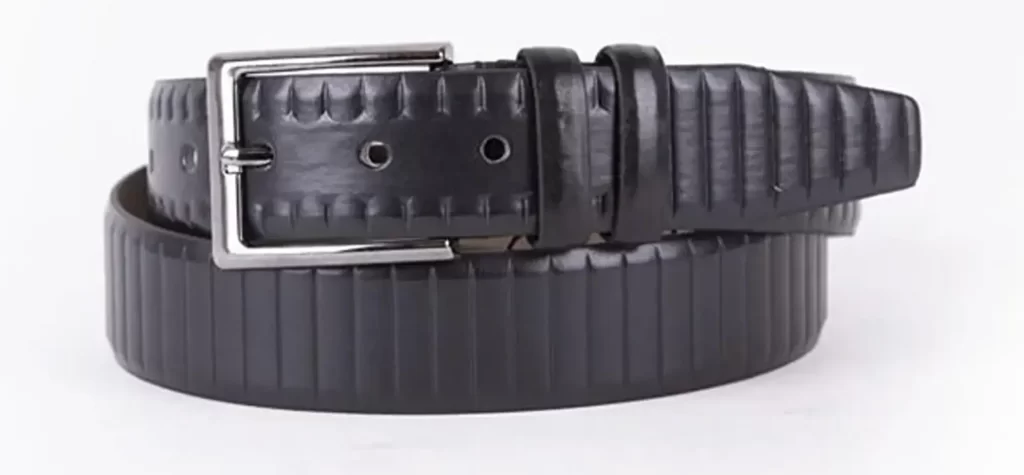 Black Mens Vegan Leather Belt For Suit ST00904 1 1
