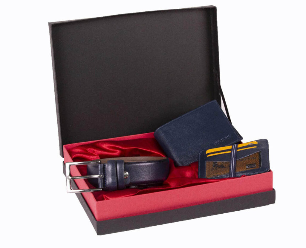 Dark Blue Belt And 2 Wallet Gift Set Blog