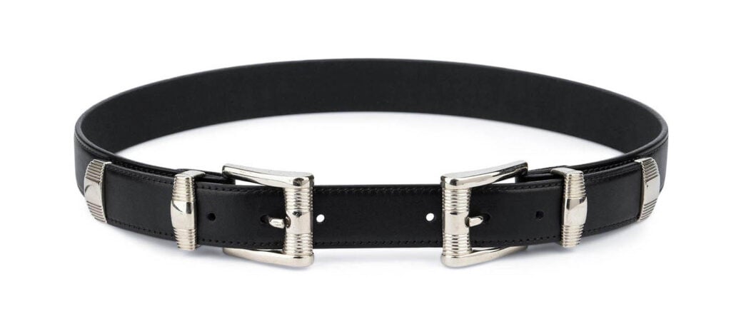 mens double buckle western belt