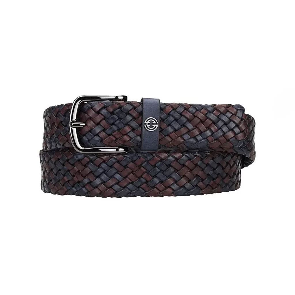 Expensive Belts for Men brown blue woven leather mens belt luxury HBB727C 1