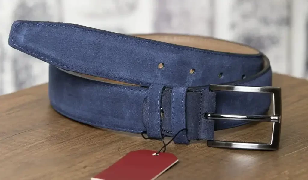 History of Blue Color in Clothing Suede Belt
