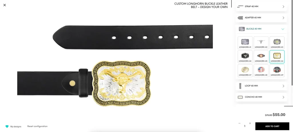Longhorn Buckle Belt Configurator v3