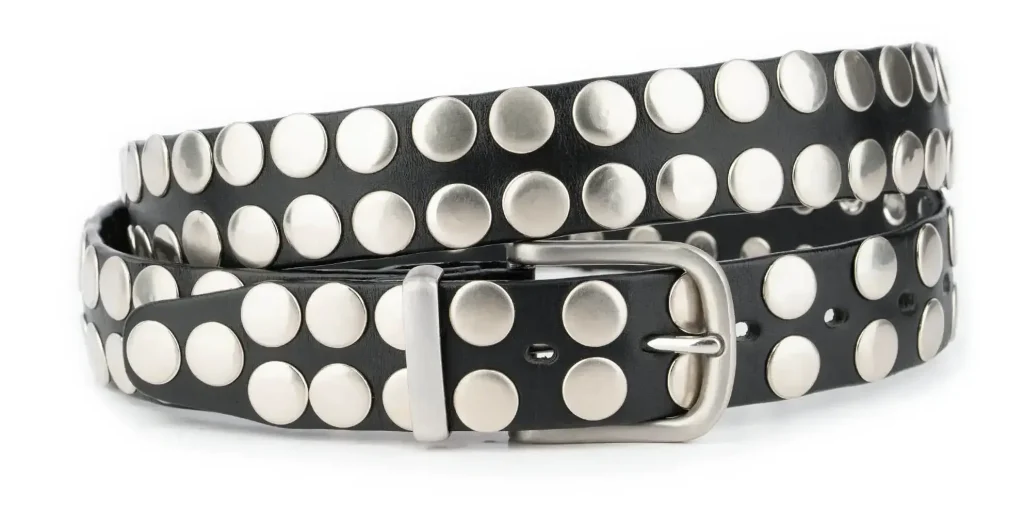 Mens Black Studded Belt Handmade Stainless Steel Buckle Blog